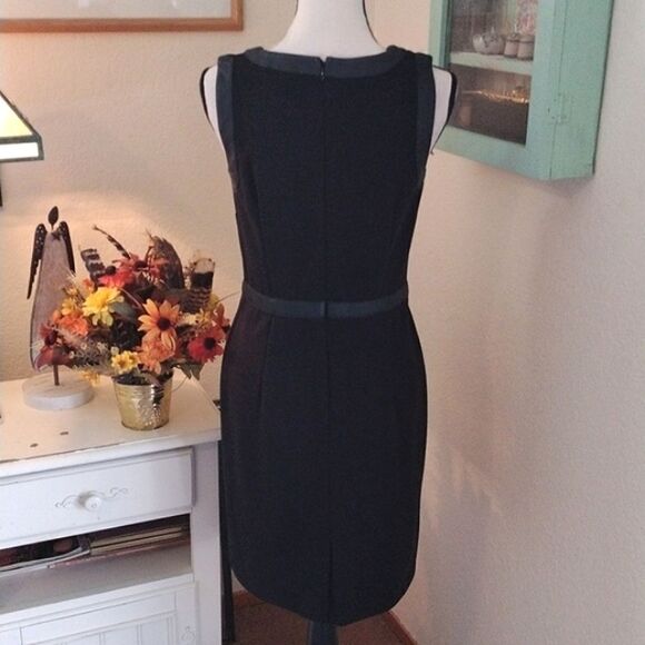 Loft Ponte Knit Dress With Faux Leather Trim - Picture 5 of 9